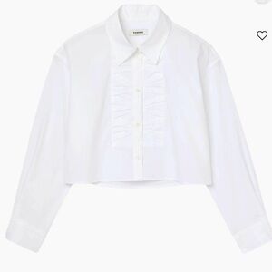 NWT Sandro White Shirt with Bow Accent